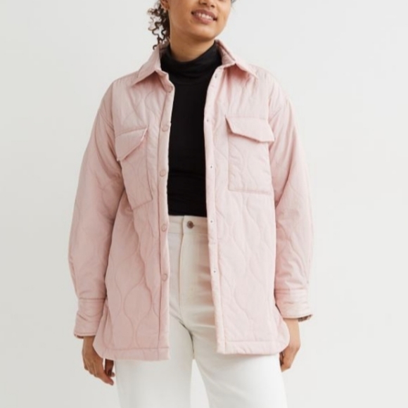 H&M Jackets & Blazers - H&M Shacket Size XS in Light Pink